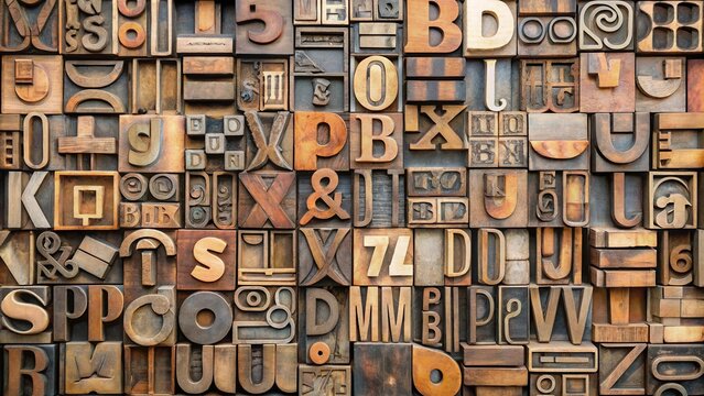 Vintage Letterpress Collection of Large Typography with Mixed Fonts and Styles