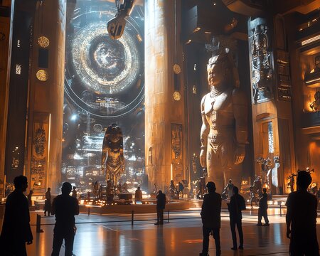 Large museum floor in a modern science museum