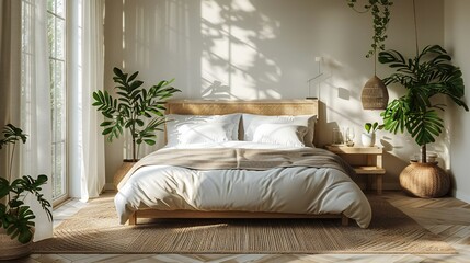 Double Bed and Headboard Top View