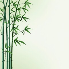 A serene collection of bamboo stalks against a soft pastel background, embodying tranquility and nature's beauty.