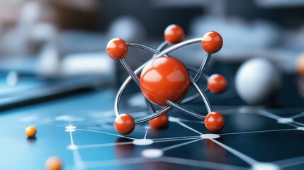 Energy splitting in a nuclear fission process, atomic particles breaking apart, releasing energy in waves.