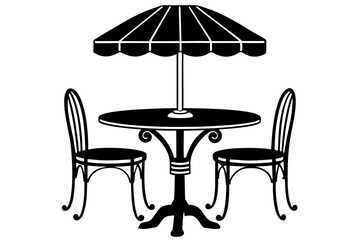 cafe table  silhouette icon vector,cafe table white background