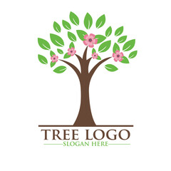 Creative Tree Logo Design with Blossoms and Leaves for Eco-Friendly and Nature-Based Businesses