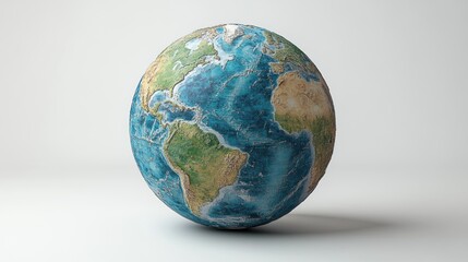 A detailed globe showcasing Earth's continents and oceans.