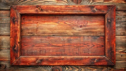 Weathered Old Wooden Frame Background with Natural Red Wood Texture and Patterns for Rustic Design Projects and Vintage Decor
