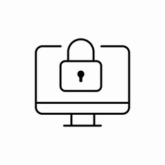 computer lock icon sign vector