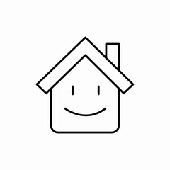 happy smile house icon sign vector