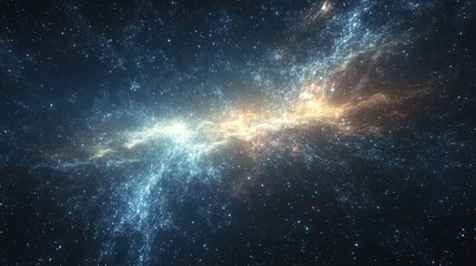 3D rendering of a night sky filled with stars and galaxies showcasing the beauty of the universe in an outer space scene