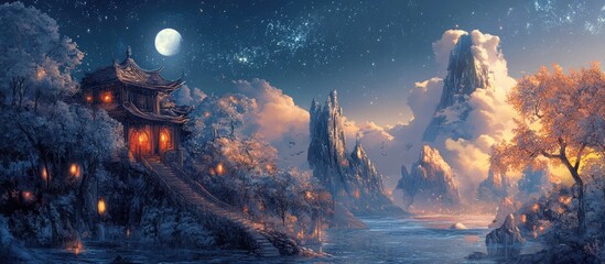 Fototapeta premium Dreamlike Surreal Illustrations of Mystical and Otherworldly Scenes