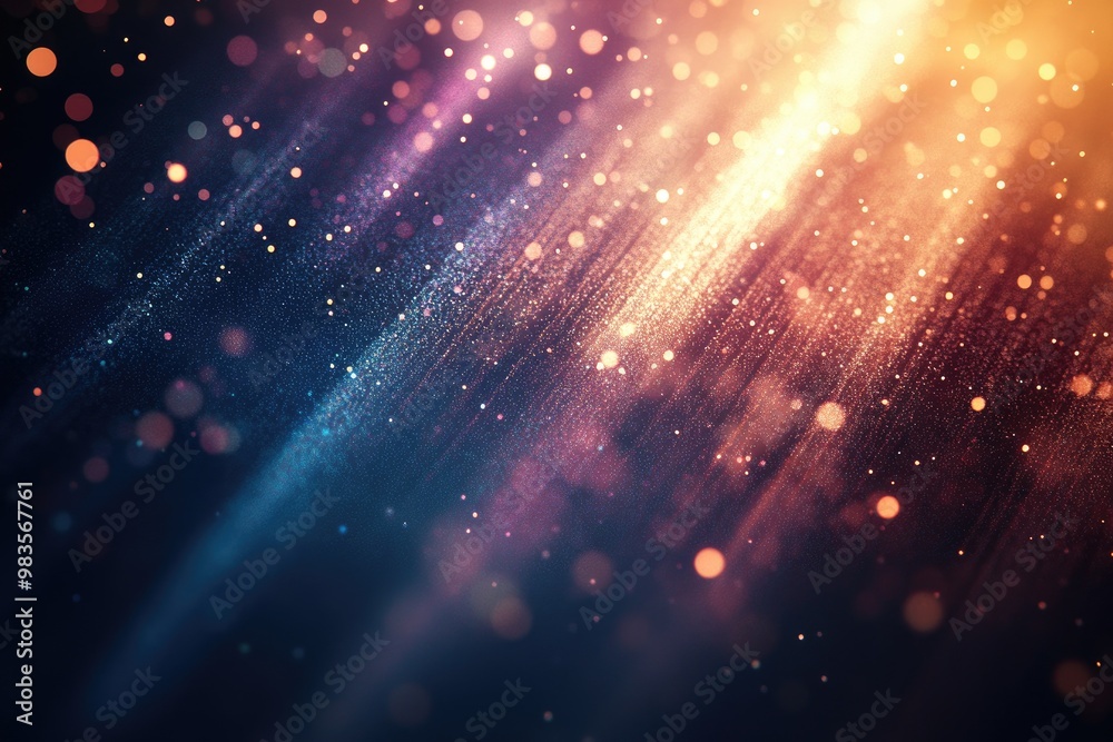 Wall mural beautiful light flares with glowing streaks on a dark background creating a luminous abstract sparkl