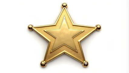 Obraz premium Five-pointed star badge with rounded edges, perfect for sheriff or police officer costumes