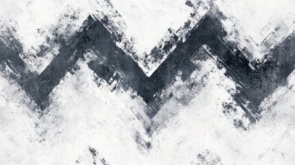 Obraz premium Vintage Ink Texture White Batik Print Bohemian Zig Zag Design Retro Ink Effects Abstract Gray Dye Dyed Batik in White Tribal Light Paint Gray Patterned Print Grainy Gray Tie Dye Bright Dye Grunge