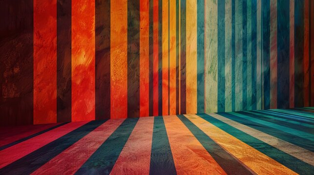 Vibrant striped patterns layered over a beautiful yupi backdrop showcasing modern design aesthetics