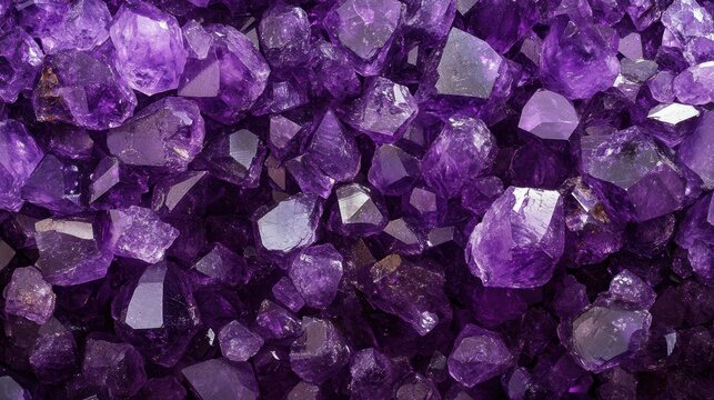 Royal purple texture with scattered amethyst crystal silhouettes