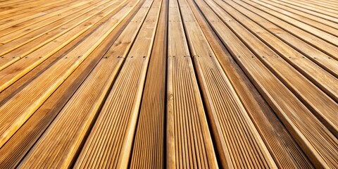 Close-up shot of wooden decking planks for background textures and construction projects