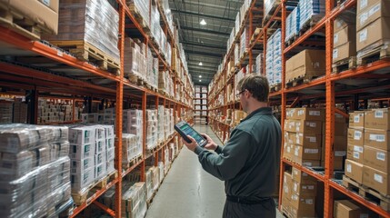 Efficient Warehouse Staff Using Handheld Scanning Devices for Order Picking