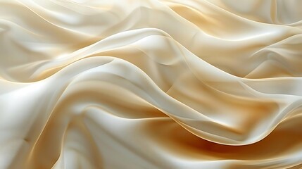Obraz premium A smooth, flowing fabric texture in soft cream and beige tones.