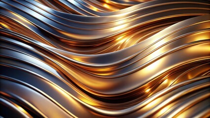 Abstract shiny metal background with bend and reflection for creative projects