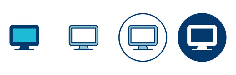 Computer icon vector isolated on white background. PC Icon vector. Computer monitor icon. Flat PC symbol