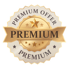 Golden Premium Quality Badge or Seal