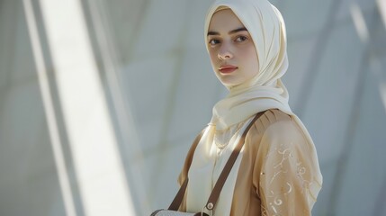Fototapeta premium Portrait of a Young Woman in a Hijab