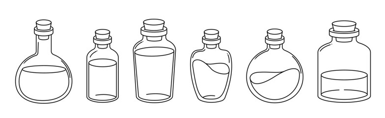 no fill potion bottles vector art