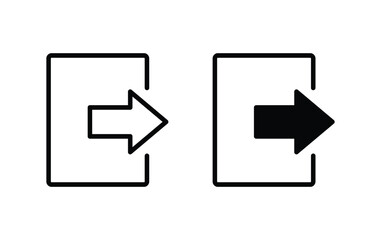 Logout icon, output sign, exit icon vector 