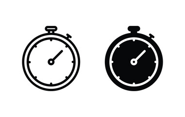 Time icon, stopwatch sign vector