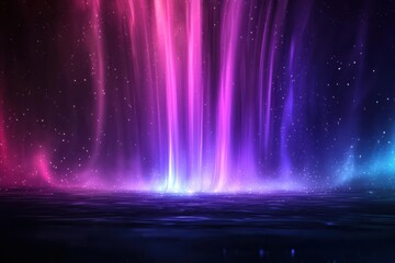 A waterfall of liquid colors cascading over a fantastical, otherworldly landscape, symbolizing creative flow