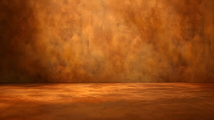 Abstract Brown Wall and Floor Background with a Soft Light for Product Display