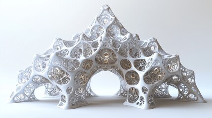 Obraz premium Intricate white structure resembling organic architecture.