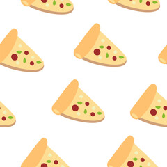 Pizza pattern background. Pizza Slices Pattern background. Pizza seamless pattern for restaurant packaging background. Junk food seamless pattern.