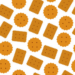 Cute cookie seamless pattern background. biscuits pattern background. chocolate chips pattern background. Cartoon illustration of Cookies. biscuits illustration.
