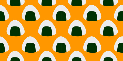 onigiri pattern background. Japanese food seamless pattern. onigiri rice balls illustration. Onigiri Japanese Food Pattern background. Japanese rice balls seamless pattern background.
