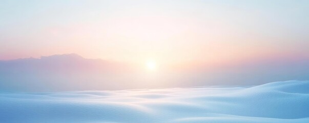Fototapeta premium A serene landscape featuring soft pastel hues at dawn, creating a tranquil and dreamy atmosphere over gentle waves.