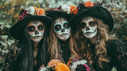 A gothic photo from the day of the dead festival