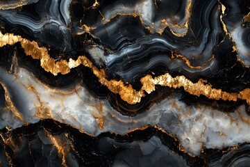 Fototapeta premium Black and Gold Marble Texture