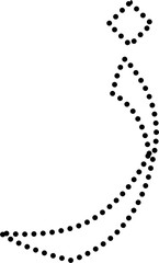 Hijaiyah letter tracing dotted line. Kids Education. 