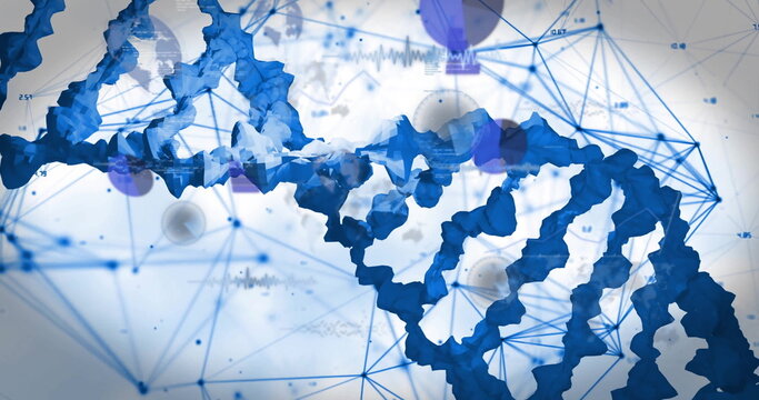 Image of molecules over dna strand spinning