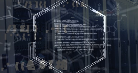 Image of scientific data processing over computer servers