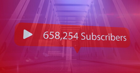 Image of subscribers text and data processing over computer servers