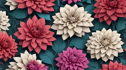 whimsical dahlias texture