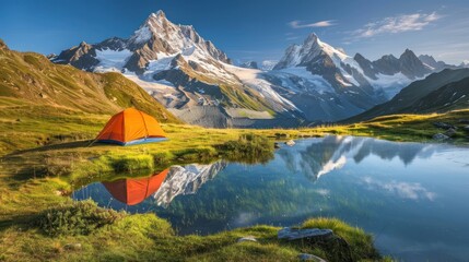 Obraz premium Camping in the Alps