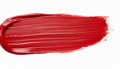 red oil brush stroke on white background