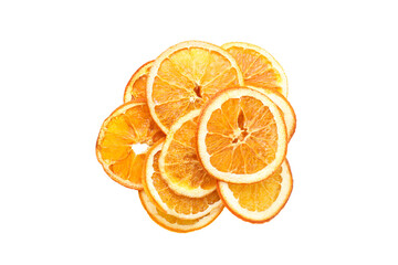 PNG, Dried orange slices, isolated on white background, top view