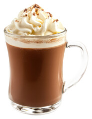 PNG A glass of winter hot chocolate with whipping cream beverage dessert drink.