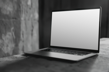 PNG laptop screen mockup, transparent design