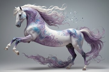 Naklejka premium Surreal Horse Art A full-body surrealistic horse