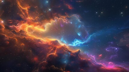 Cosmic Nebula with Vibrant Colors