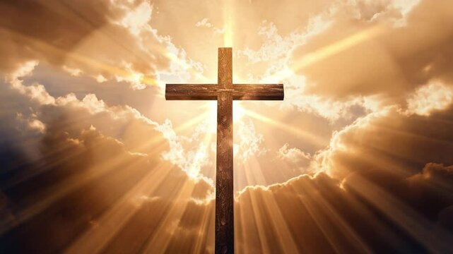 cross in the heavenly light